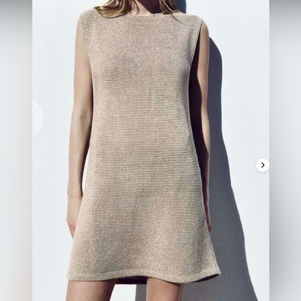 Zara Metallic Knit Top in Silver neot